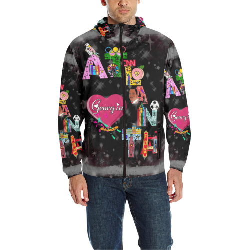 Atlanta Fun by Nico Bielow All Over Print Quilted Windbreaker for Men (Model H35)