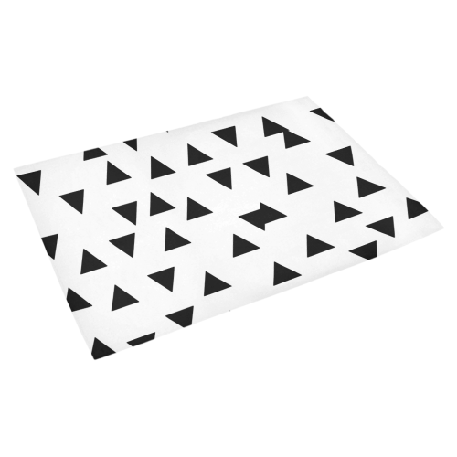 Design ethnic blocks -- Black White Azalea Doormat 30" x 18" (Sponge Material)
