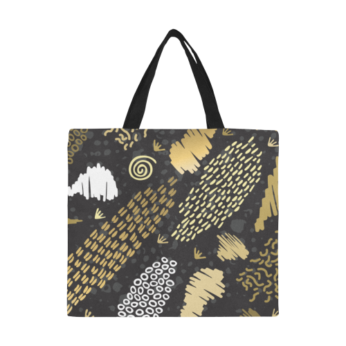 Gold Digger Memphis All Over Print Canvas Tote Bag/Large (Model 1699)