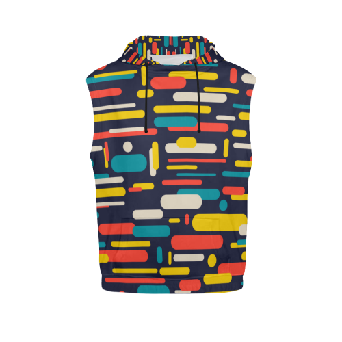 Colorful Rectangles All Over Print Sleeveless Hoodie for Women (Model H15)