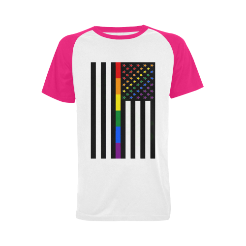 NYC Pride 20 White/Pink Big Men's Raglan T-shirt Big Size (USA Size) (Model T11)