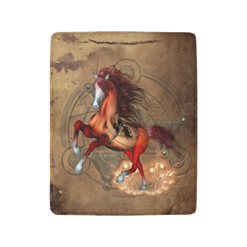 Wonderful horse with skull, red colors Ultra-Soft Micro Fleece Blanket 40"x50"