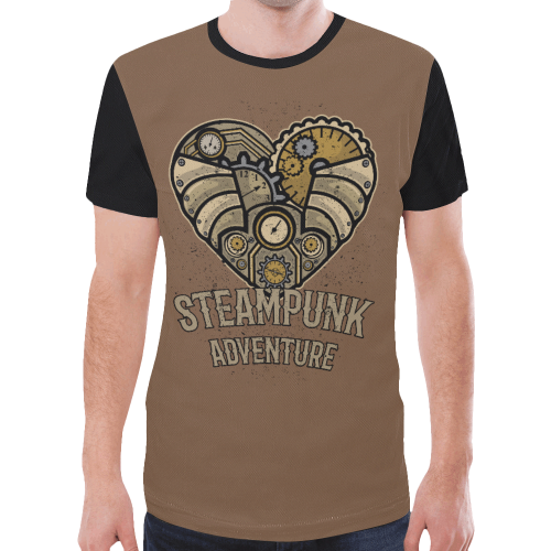 Retro Futurism - Love Heart Steampunk Adventure 1 New All Over Print T-shirt for Men (Model T45)