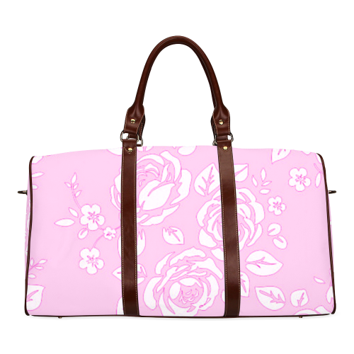 Retro Roses Pink Waterproof Travel Bag/Large (Model 1639) ID D3690783