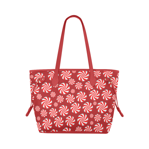 Christmas Peppermint Candy on Red Clover Canvas Tote Bag (Model 1661)