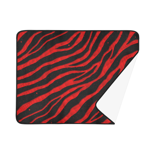 Ripped SpaceTime Stripes - Red Beach Mat 78"x 60"