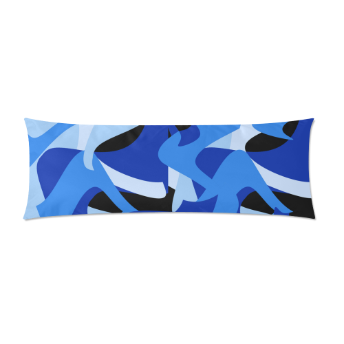 Camouflage Abstract Blue and Black Custom Zippered Pillow Case 21"x60"(Two Sides)