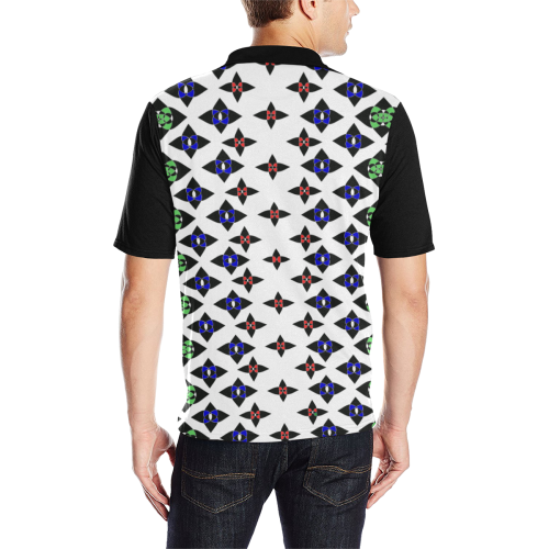 iconic 2 in color Men's All Over Print Polo Shirt (Model T55)