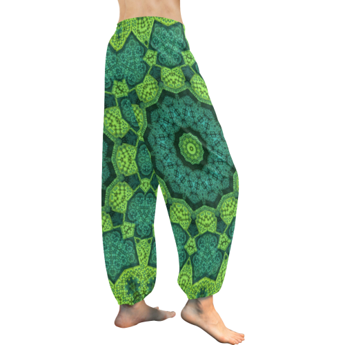 Green Theme Mandala Women's All Over Print Harem Pants (Model L18)