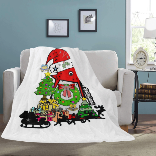 Chicken Christmas by Nico Bielow Ultra-Soft Micro Fleece Blanket 60"x80"