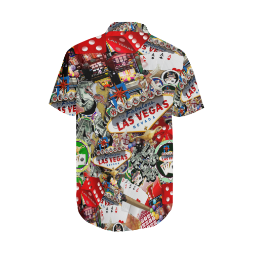 Las Vegas Icons - Gamblers Delight Men's Short Sleeve Shirt with Lapel Collar (Model T54)