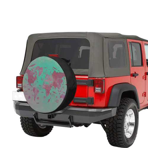 world map #world #map 32 Inch Spare Tire Cover