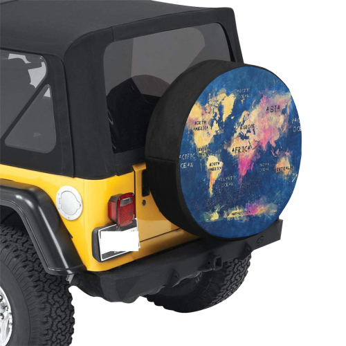 world map #map #worldmap 32 Inch Spare Tire Cover