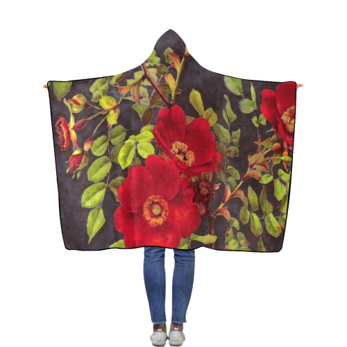 flowers #flowers #pattern #flora Flannel Hooded Blanket 50''x60''
