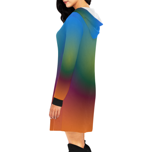 bigrichradialspectrum All Over Print Hoodie Mini Dress (Model H27)