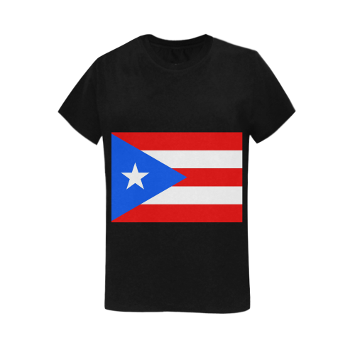 Puerto Rico Flag Women's T-Shirt in USA Size (Two Sides Printing)