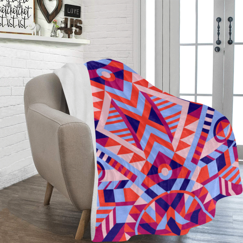 Modern Geometric Pattern Ultra-Soft Micro Fleece Blanket 60"x80"