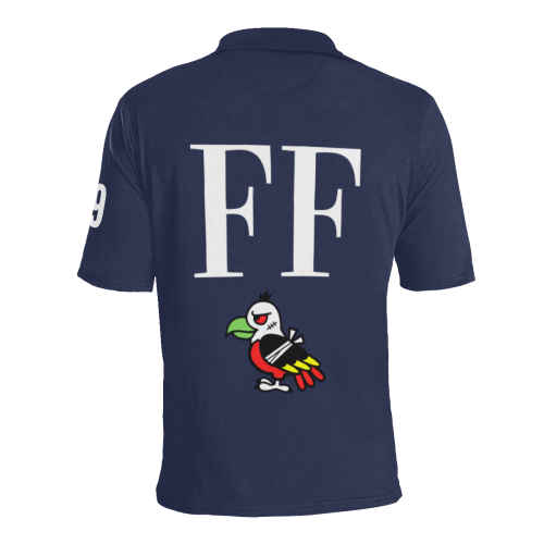 FF Vulture 'Navy' Polo Men's All Over Print Polo Shirt (Model T55)