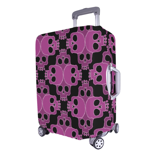 Skull Jigsaw Pink Luggage Cover/Large 26"-28"