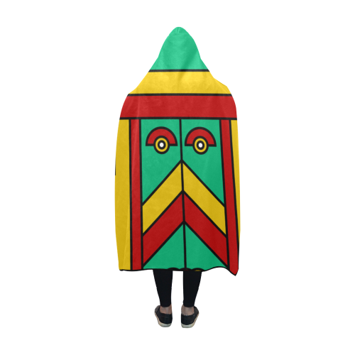 Aztec Spiritual Tribal Hooded Blanket 60''x50''