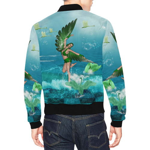 The fairy of birds All Over Print Bomber Jacket for Men/Large Size (Model H19)