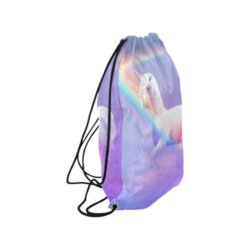 Unicorn and Rainbow Medium Drawstring Bag Model 1604 (Twin Sides) 13.8"(W) * 18.1"(H)