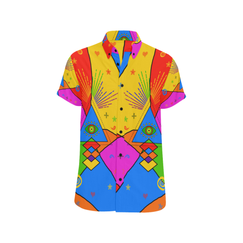 All Seeing Eye Popart Men's All Over Print Short Sleeve Shirt/Large Size (Model T53)
