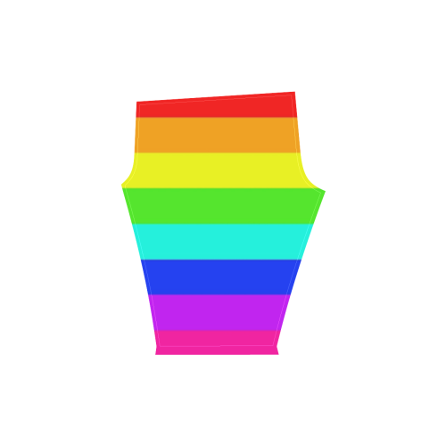 New Rainbow on White By RW Women's Low Rise Capri Leggings (Invisible Stitch) (Model L08)