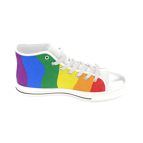 Gay Pride - Rainbow Flag Waves Stripes 2 Men’s Classic High Top Canvas Shoes (Model 017)