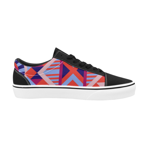 Modern Geometric Pattern Women's Low Top Skateboarding Shoes (Model E001-2)
