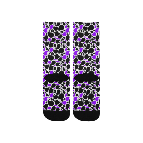 purple black paisley Kids' Custom Socks