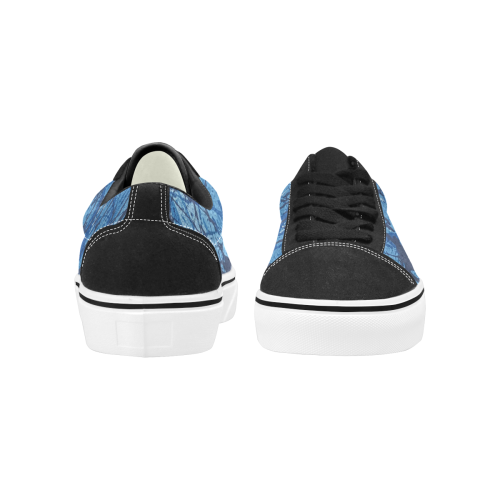 Blue splatters Men's Low Top Skateboarding Shoes (Model E001-2)