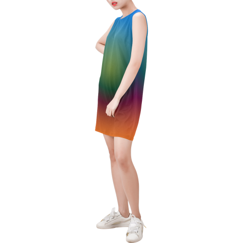Big Rich Spectrum by Aleta Sleeveless Round Neck Shift Dress (Model D51)