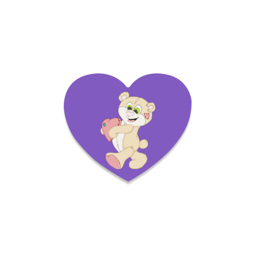 Patchwork Heart Teddy Purple Heart Coaster