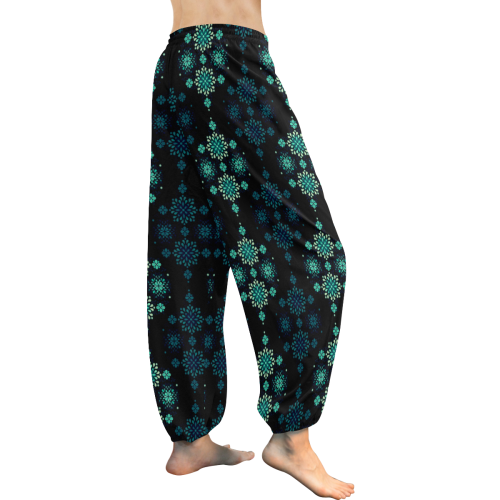 Green seamless pattern with atmosphere amber Women's All Over Print Harem Pants (Model L18)