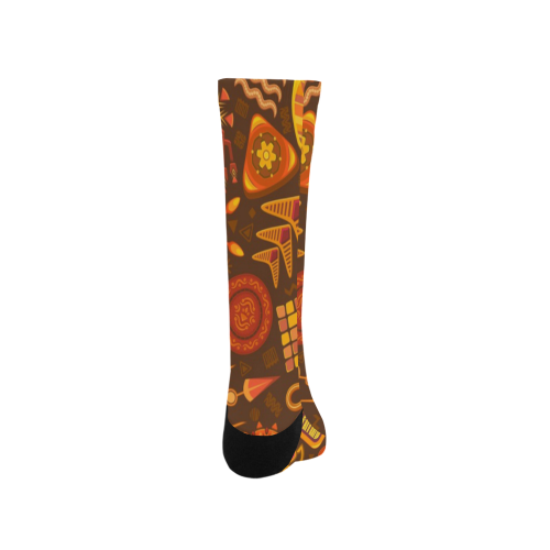 Ethno Pattern Orange Men's Custom Socks