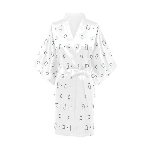 Buttons and Bows with white belt Kimono Robe