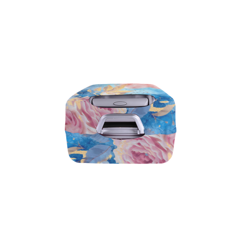 Heart and Flowers - Pink and Blue Luggage Cover/Small 18"-21"