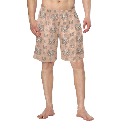 Ethnic Elephant Mandala Pattern Men's Swim Trunk/Large Size (Model L21)