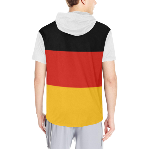 German Flag Colored Stripes All Over Print Short Sleeve Hoodie for Men (Model H32)
