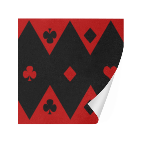 Las Vegas Black Red Play Card Shapes Gift Wrapping Paper 58"x 23" (5 Rolls)