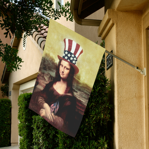 Patriotic Mona Lisa - 4th of July Garden Flag 28''x40'' （Without Flagpole）