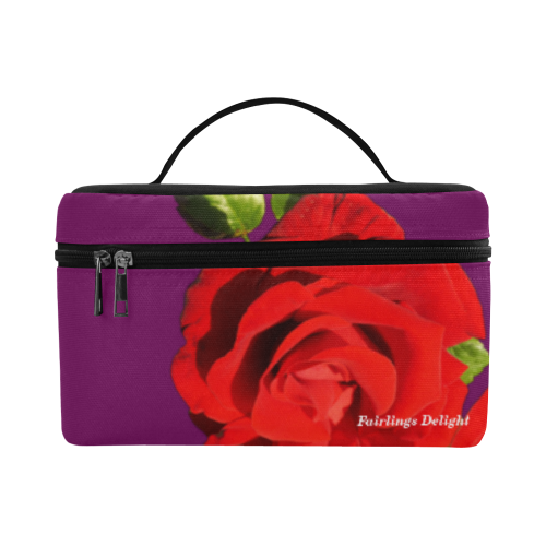 Fairlings Delight's Floral Luxury Collection- Red Rose Cosmetic Bag/Large 53086a10 Cosmetic Bag/Large (Model 1658)