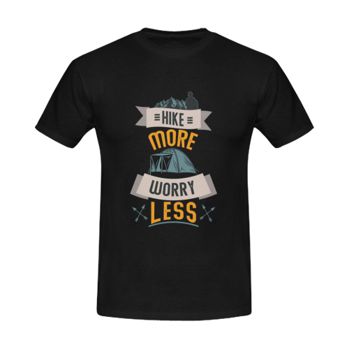 Hike More Worry Less Men's T-Shirt in USA Size (Front Printing Only)
