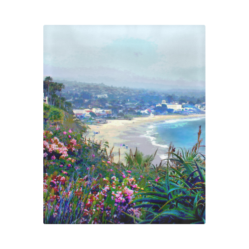 June Gloom Morning at Laguna Beach Coast Duvet Cover 86"x70" ( All-over-print)