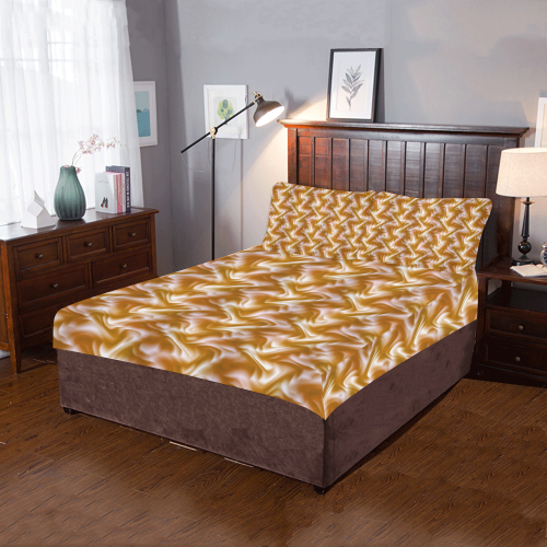 Chocolate Silk Rumple 3-Piece Bedding Set