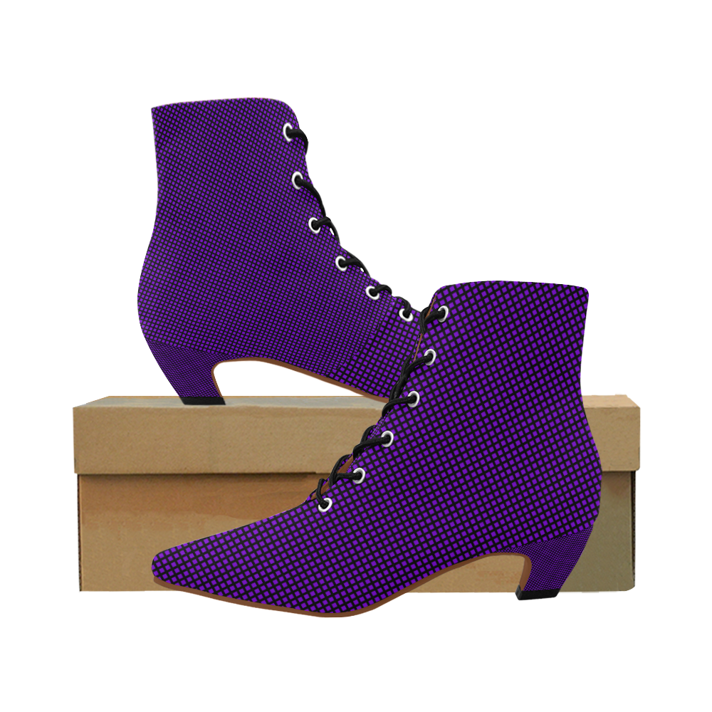 purple booties heels