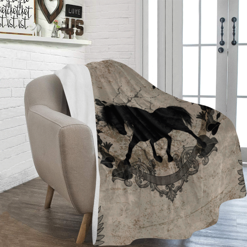 Black horse silohuette Ultra-Soft Micro Fleece Blanket 60"x80"