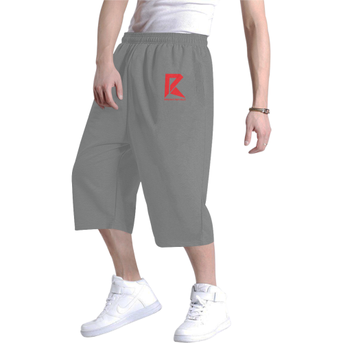Men's Baggy Shorts (Red & Grey) Men's All Over Print Baggy Shorts (Model L37)