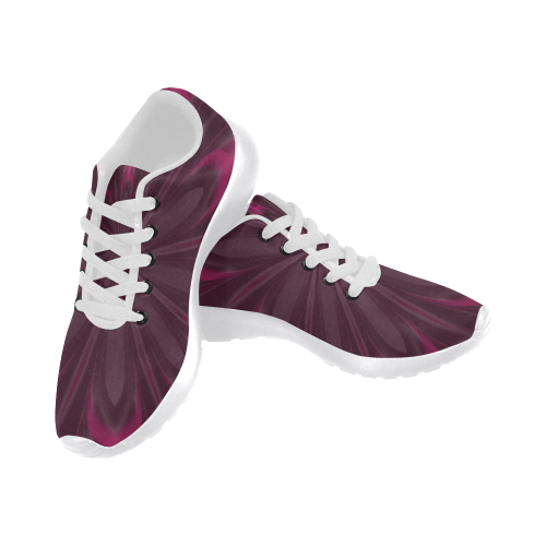 Fuchsia Pink Satin Shadows Fractal 2 Women’s Running Shoes (Model 020)